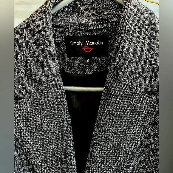 Simply Manakin/ Grey & black peppered/ Buttoned/  Blazer/ Size US 8 - Picture 10 of 16